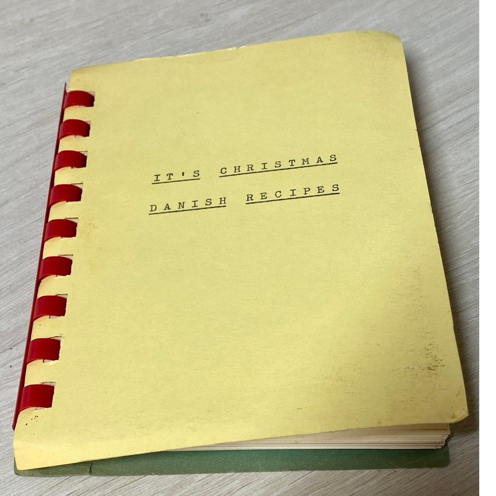 Vintage It's Christmas Danish Recipes Cookbook Spiral Bound Scandinavian Holiday